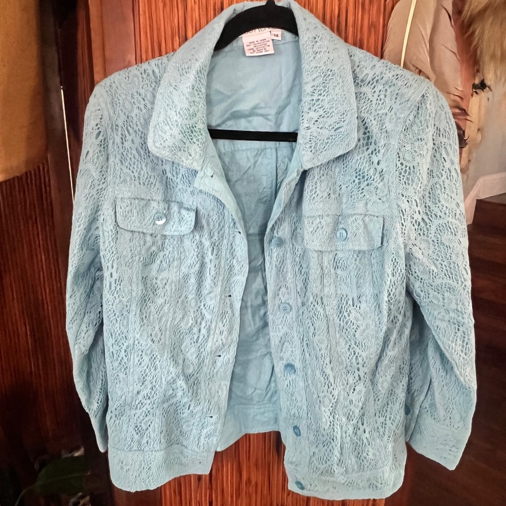 Maggy London Aqua Lace Jacket (2/$20)
